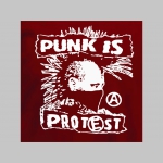 Punk is Protest mikina s kapucou stiahnutelnou šnúrkami a klokankovým vreckom vpredu 